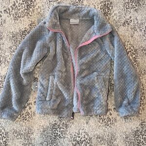 Columbia Soft Gray Jacket with Pink Accents